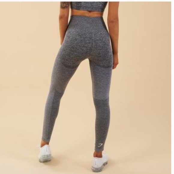 GYMSHARK Dry Adapt Heather Grey Ombré Seamless Leggings Size Small - Picture 2 of 12
